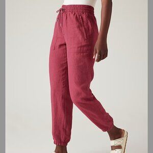 Athleta Retreat Linen Joggers - Coffee Berry - Size 8/P
